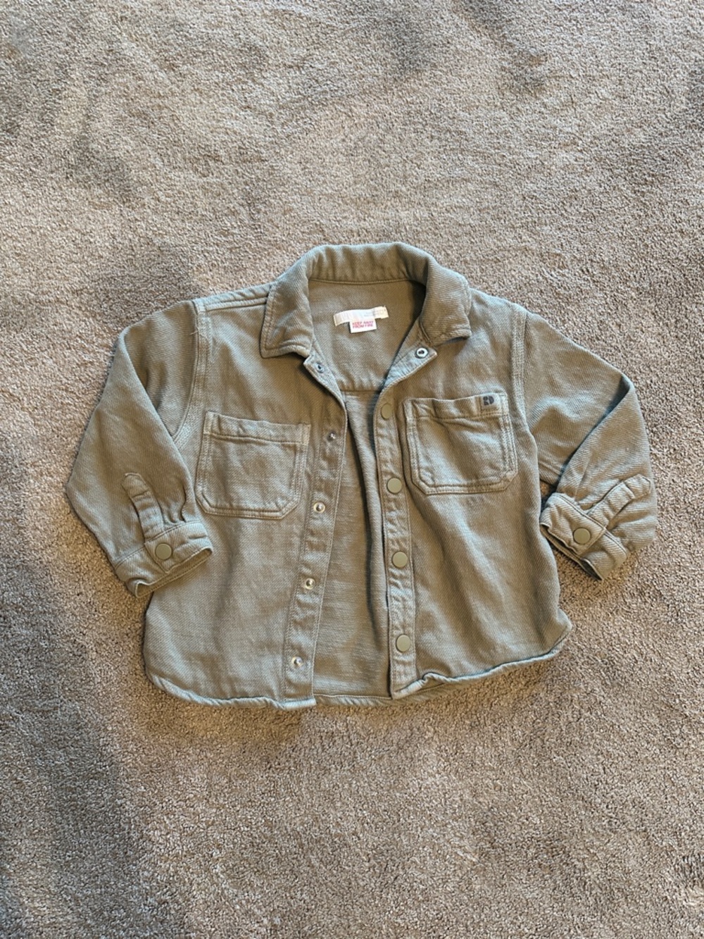 Zara Sage Green Button-Up Jacket for Kids